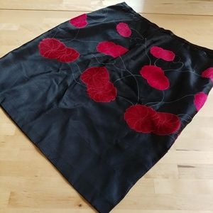 Silk skirt with red flowers
